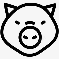 猪的轮廓猪动物宠物图标高清图片