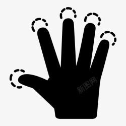单手指五个手指触摸点击五个手指图标高清图片