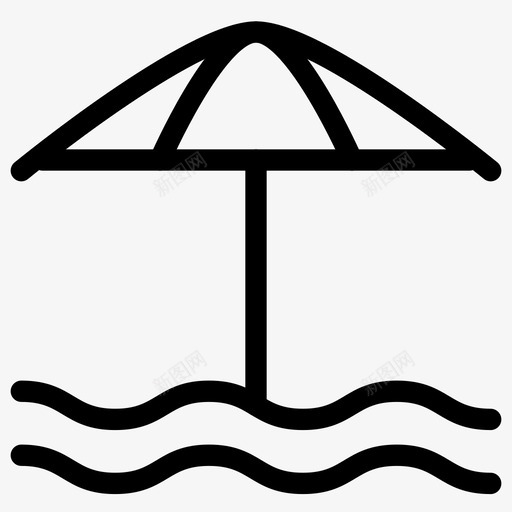 沙滩伞水野餐和庆祝活动图标svg_新图网 https://ixintu.com 水 沙滩伞 野餐和庆祝活动