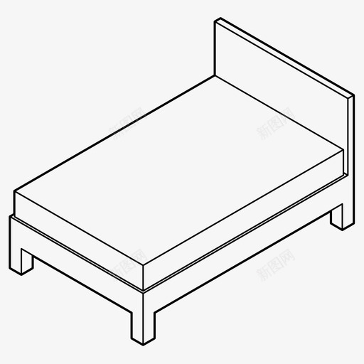 卧室床休息图标svg_新图网 https://ixintu.com 休息 卧室 床