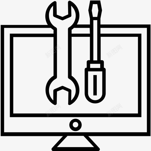 技术支持螺丝刀服务图标svg_新图网 https://ixintu.com 扳手 技术支持 服务 网页设计和开发平面线图标 螺丝刀