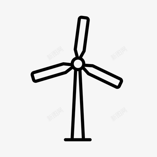 风力涡轮机生态环境图标svg_新图网 https://ixintu.com 可再生资源 可持续性 环境 生态 绿色能源 风力发电 风力涡轮机