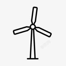 风力资源风力涡轮机生态环境图标高清图片