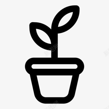 植物盆栽植物图标图标