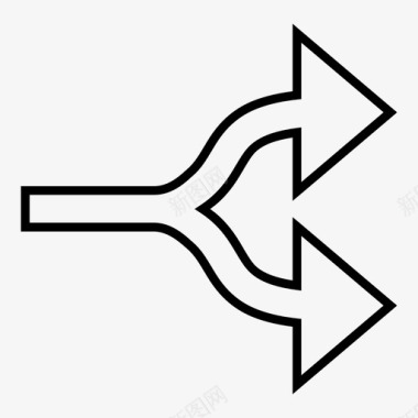 向右拆分箭头连接断开连接图标图标