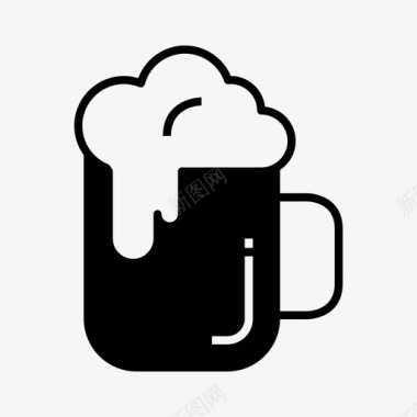 啤酒杯啤酒玻璃器皿饮料图标图标