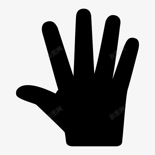 五个手指手数字五图标svg_新图网 https://ixintu.com 五个手指 手 手势扎实 数字五