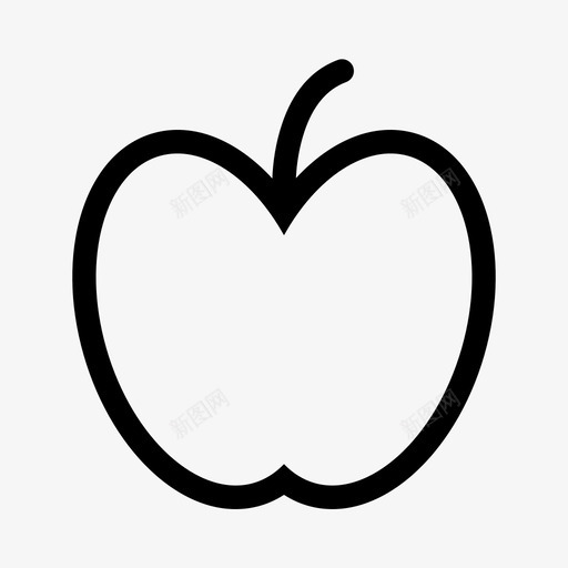 苹果食物水果图标svg_新图网 https://ixintu.com 24px网格1px线图标 健康 水果 苹果 食物