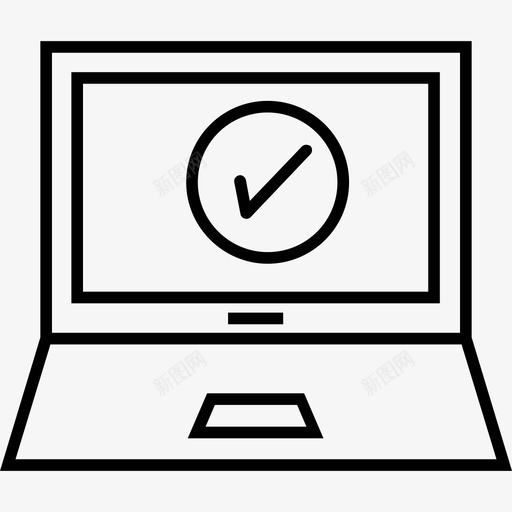 事实批准笔记本电脑图标svg_新图网 https://ixintu.com 事实 勾号 批准 笔记本电脑 结果 网页设计和开发平面线图标