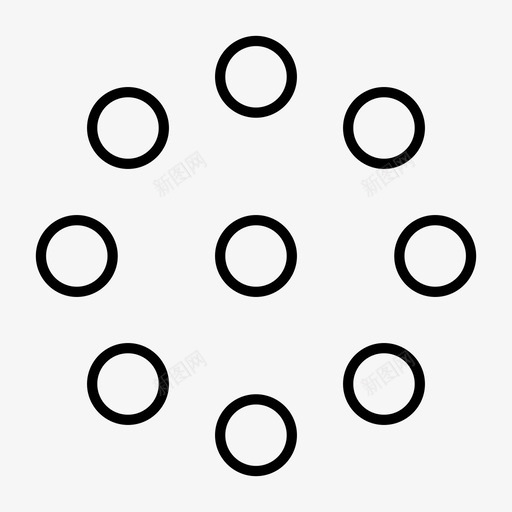圆形抽象点圆图标svg_新图网 https://ixintu.com 3d打印闭合 圆形 形状 抽象 点圆