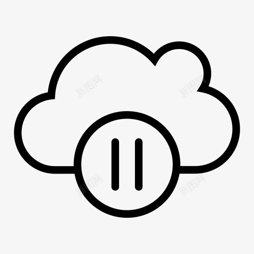 云暂停媒体服务图标svg_新图网 https://ixintu.com 云暂停 媒体 开发者 服务 流媒体