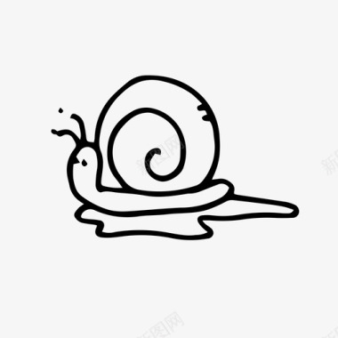 蜗牛涂鸦园艺图标图标