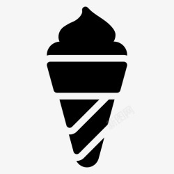 软冰淇淋冰淇淋筒甜点冰淇淋图标高清图片