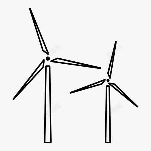 风力涡轮机可再生能源风力发电图标svg_新图网 https://ixintu.com 可再生能源 可持续发展标识 风力发电 风力涡轮机 风车