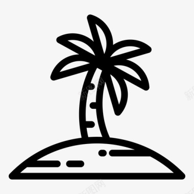 棕榈岛海滩夏天图标图标
