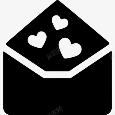 有三个心形的信封标志做我的情人图标图标