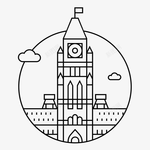 渥太华大厦加拿大图标svg_新图网 https://ixintu.com 加拿大 北美城市的标志 城市 大厦 渥太华 首都