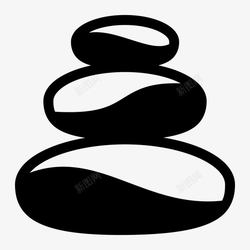 平衡放松水疗图标svg_新图网 https://ixintu.com 平衡 放松 水疗 治疗 石头