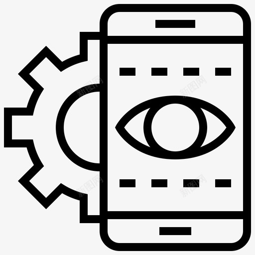 数据访问眼睛设备图标svg_新图网 https://ixintu.com 数据访问 智能手机 眼睛 网络 网络技术 设备 设置