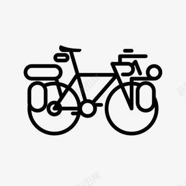 旅游自行车自行车野营自行车图标图标