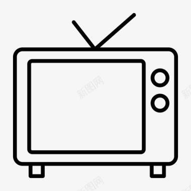 电视电视屏幕复古图标图标