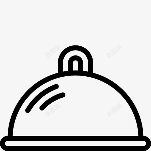 上菜盘盖子盘子图标svg_新图网 https://ixintu.com 上菜盘 厨房物品轮廓 盖子 盘子 餐具