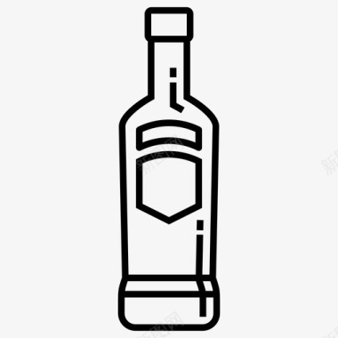 伏特加瓶酒精酒图标图标