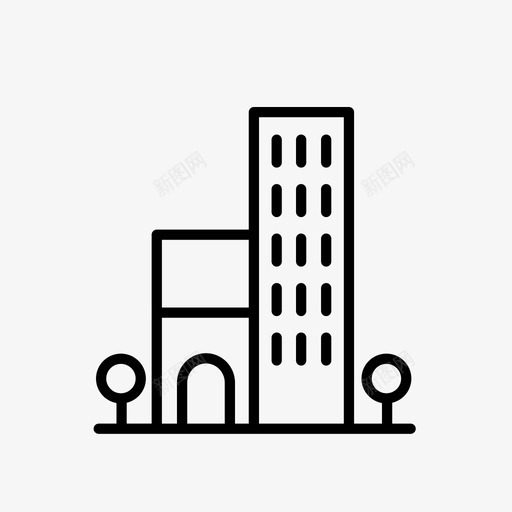 城市建筑物高层建筑图标svg_新图网 https://ixintu.com 办公室 城市 城镇 塔楼 建筑物 高层建筑