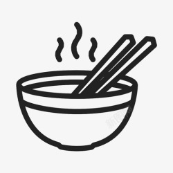 味噌汤味噌汤碗筷子图标高清图片