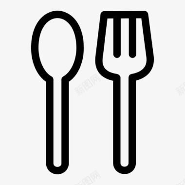 勺子和叉子餐具晚餐图标图标