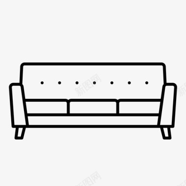 三座沙发扶手椅休息室图标图标