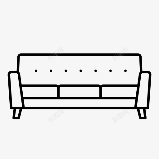 三座沙发扶手椅休息室图标svg_新图网 https://ixintu.com 三座沙发 休息室 家居装饰和家具 扶手椅 现代家具