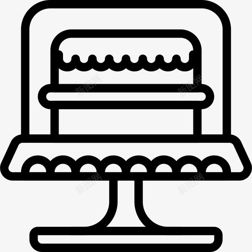 蛋糕架烘焙烹饪图标svg_新图网 https://ixintu.com 厨房物品轮廓 烘焙 烹饪 蛋糕架 陈列