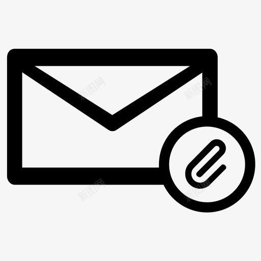 电子邮件附件信封回形针图标svg_新图网 https://ixintu.com 信封 回形针 电子邮件附件