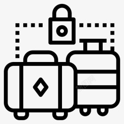酒店行李寄存卡行李寄存包锁图标高清图片