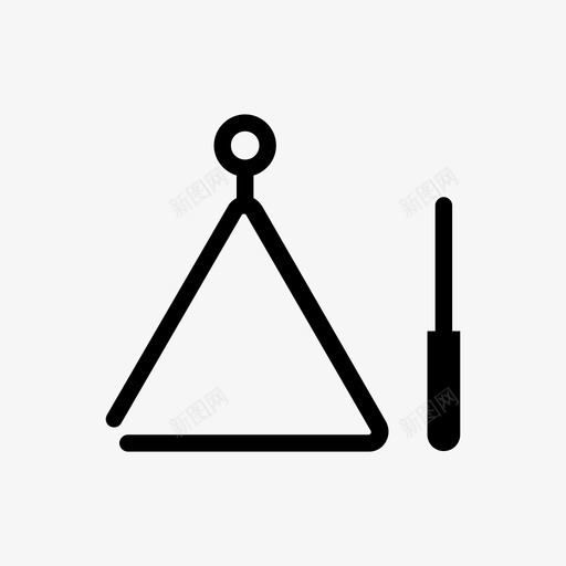 三角形乐器音乐图标svg_新图网 https://ixintu.com 三角形 乐器 声音 音乐