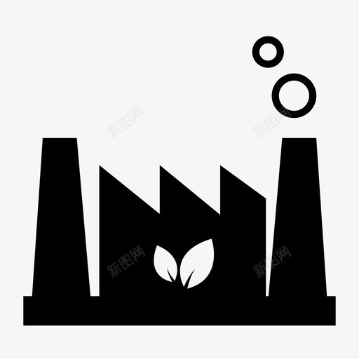绿色能源工厂生物质环保植物图标svg_新图网 https://ixintu.com 可再生能源 环保植物 生物质 绿色工厂 绿色能源工厂