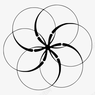 花抽象圆形图标图标