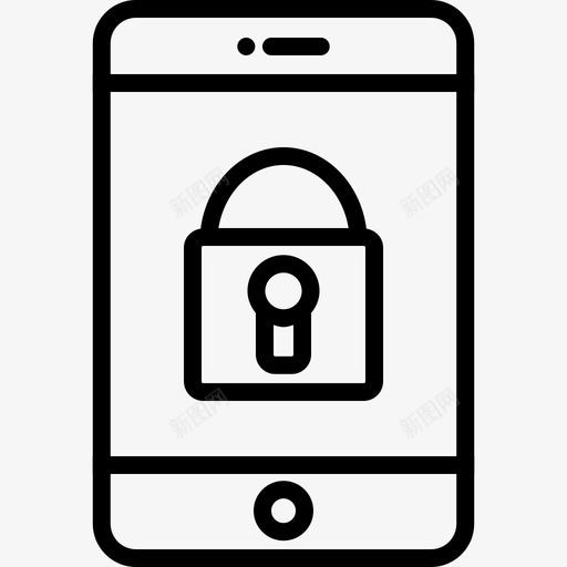 挂锁上锁的电话保安图标svg_新图网 https://ixintu.com 上锁的电话 保安 挂锁 移动工具