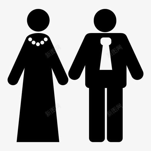 情人节新婚夫妇图标svg_新图网 https://ixintu.com 情人节 新婚夫妇