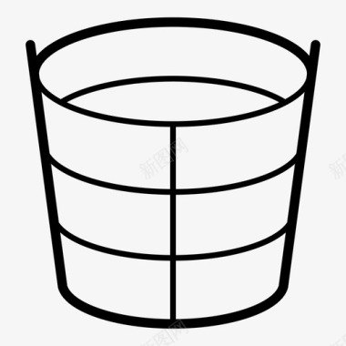 水桶金属桶水图标图标