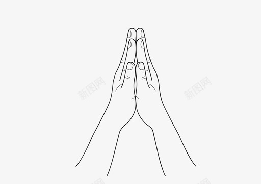 祈祷双手图标svg_新图网 https://ixintu.com 双手 祈祷