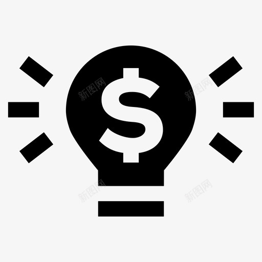 货币化美元灯泡图标svg_新图网 https://ixintu.com 商业填充图标集 灯泡 生产 美元 货币化