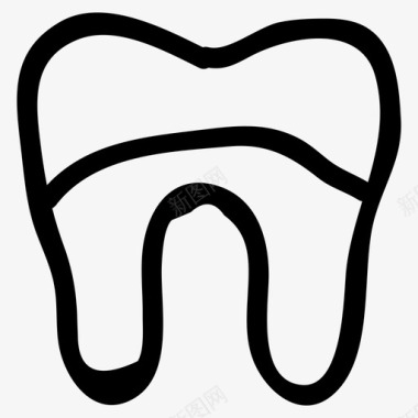 牙齿清洁牙线图标图标