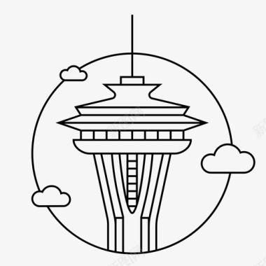 西雅图美国城市图标图标