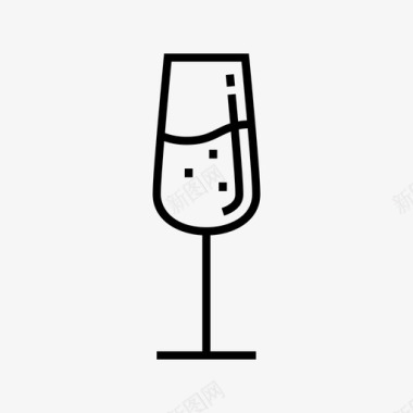 香槟杯香槟酒杯酒精图标图标