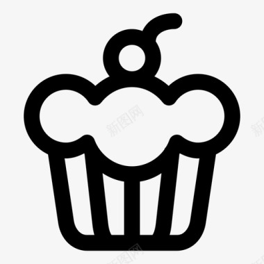 纸杯蛋糕面包房糖霜图标图标