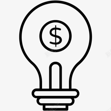 金融解决方案灯泡商业理念图标图标