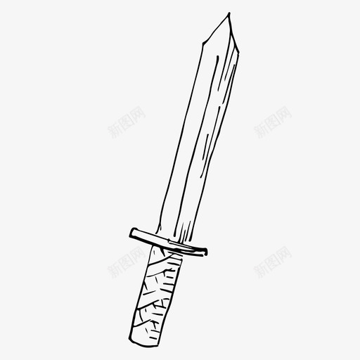 剑武器手绘图标svg_新图网 https://ixintu.com 剑 手绘 武器 素描 素描图标 钢制武器