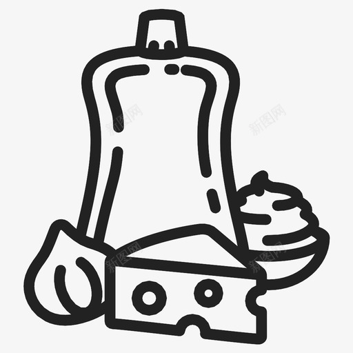 酱汁奶酪大蒜图标svg_新图网 https://ixintu.com 包装 大蒜 奶酪 蛋黄酱 酱汁